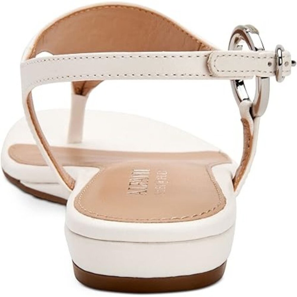 Alfani Thong Sandals Hayyden Faux Suede Dressy Slingback Womens White 5.5 M - Picture 3 of 6